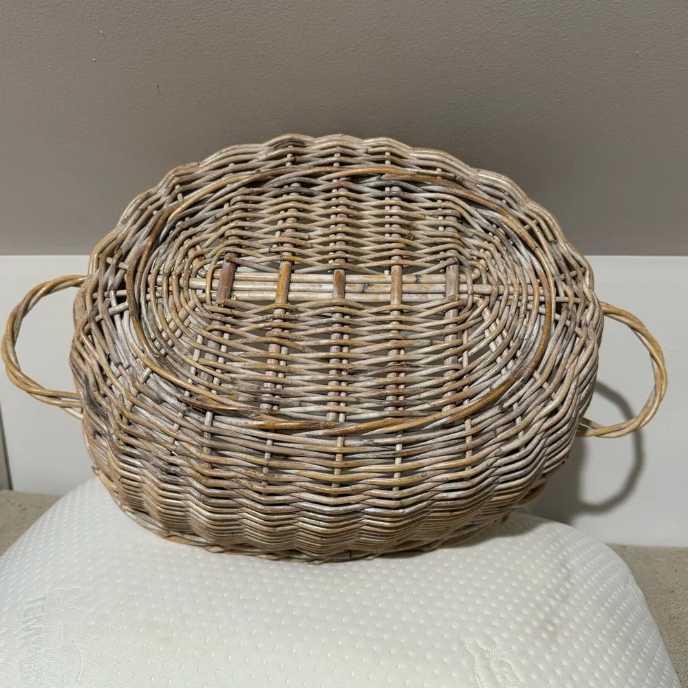 Vintage Hand Woven Rare Oval Basket